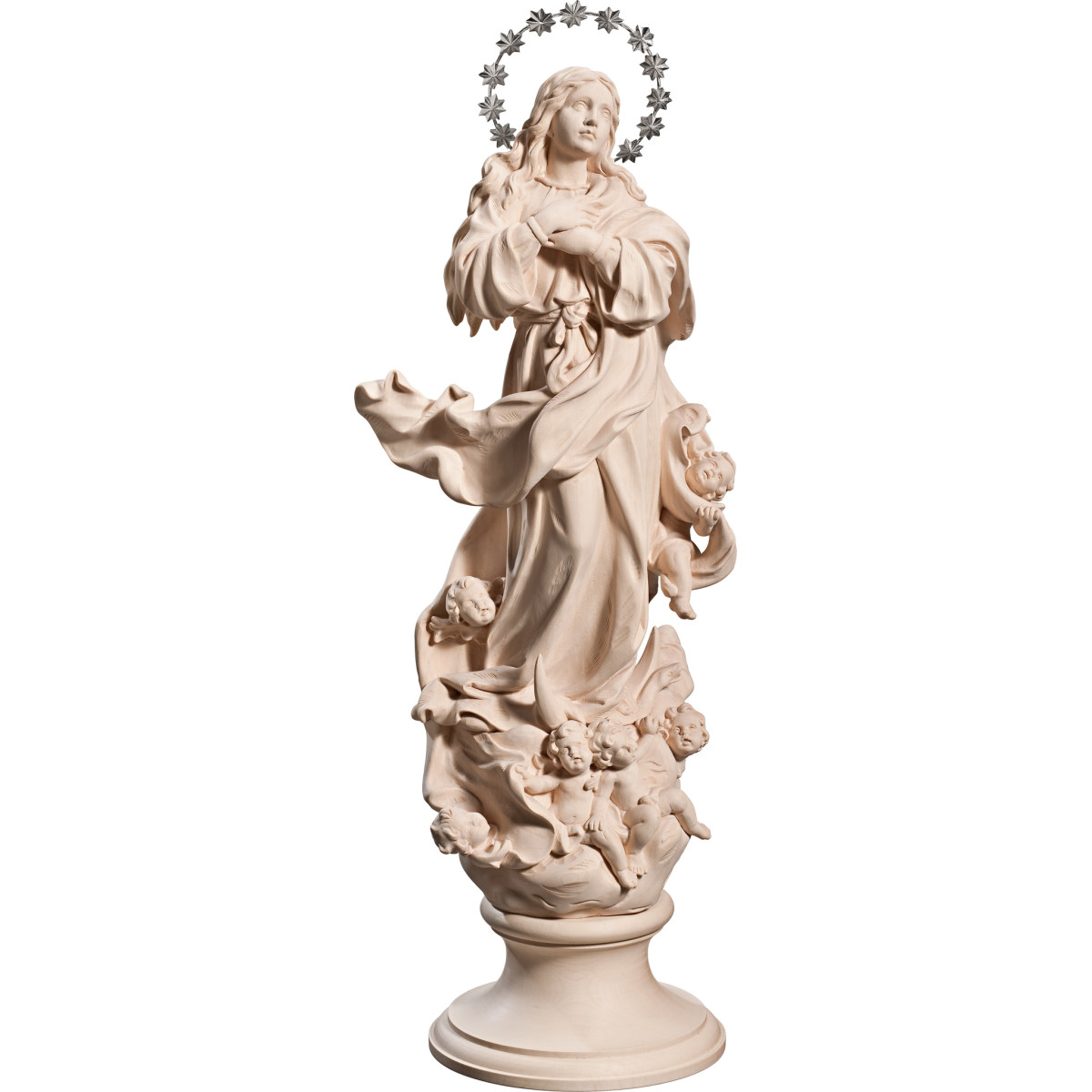 Virgen de la Purísima Concepción con corona de estrellas de plata